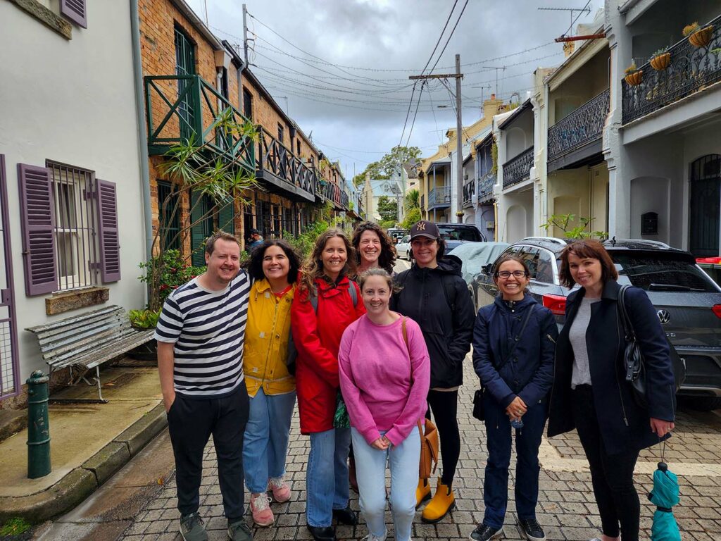 A colourful group on the Surry Hills Crime Scene Walking Tour