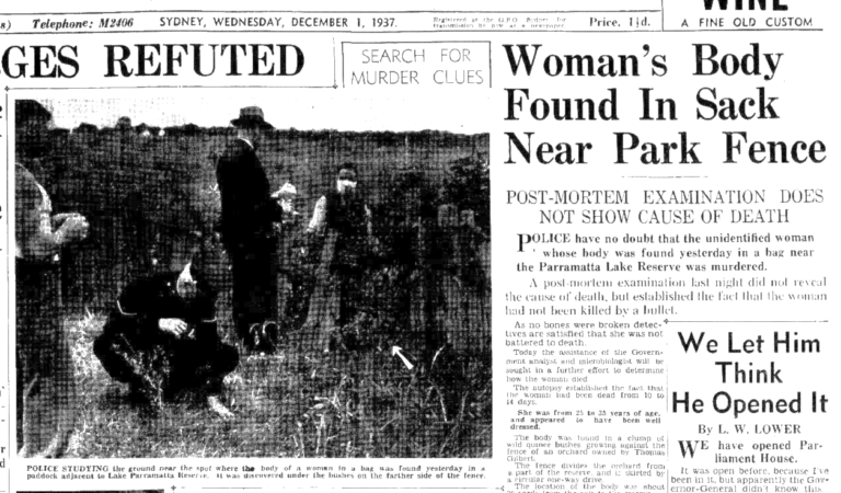 The Lake Parramatta Murder of 1937